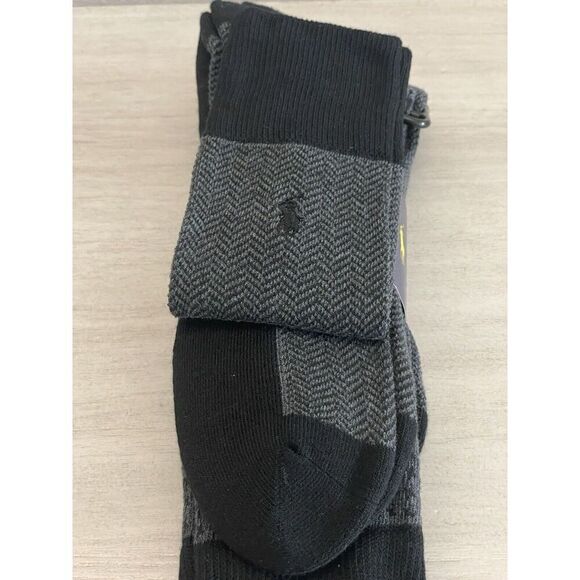 Polo Ralph Lauren Mens XL Performance Dress Crew Socks Black Size 13-16 w/Pony - Picture 7 of 7